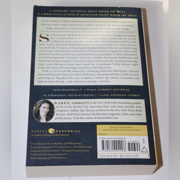 EUC Paperback Book - Liar, Temptress, Soldier, Spy by Karen Abbott - Picture 4 of 4